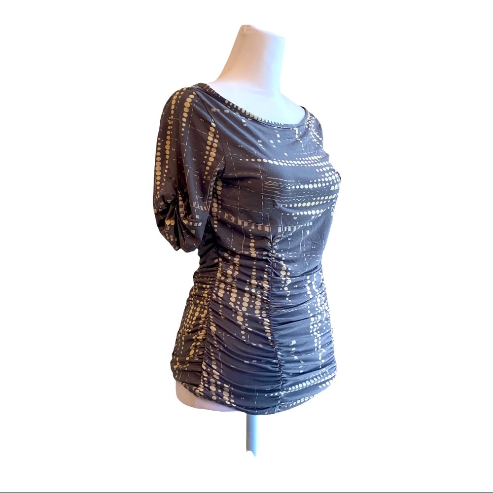 Anthropology ruched half-sleeve top